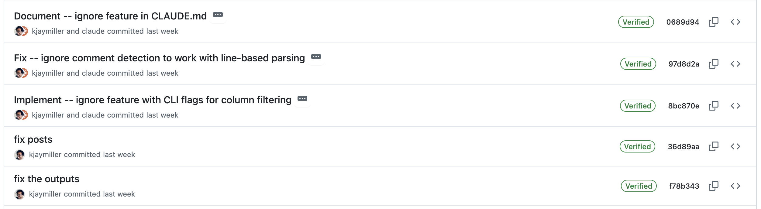 Github Photo with Commits for fixes