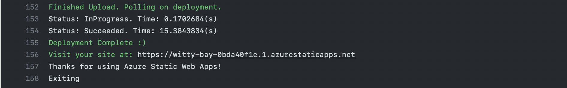 The Successful build with url