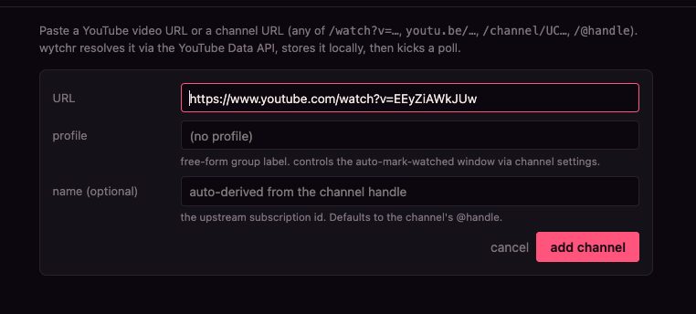 that same cozy coder hour video in the wytchr add channel dialog