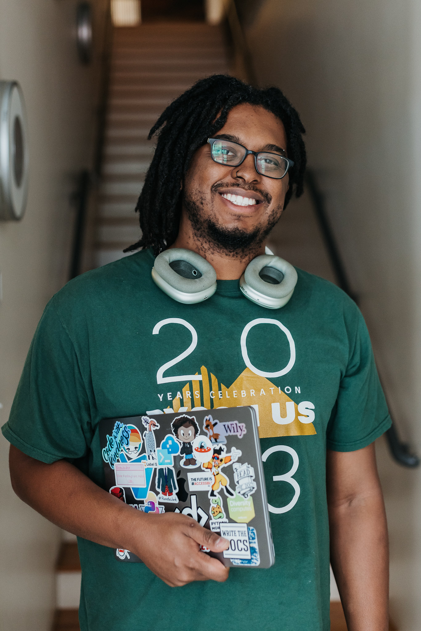 Jay in front of steps from DjangoCon US 2023