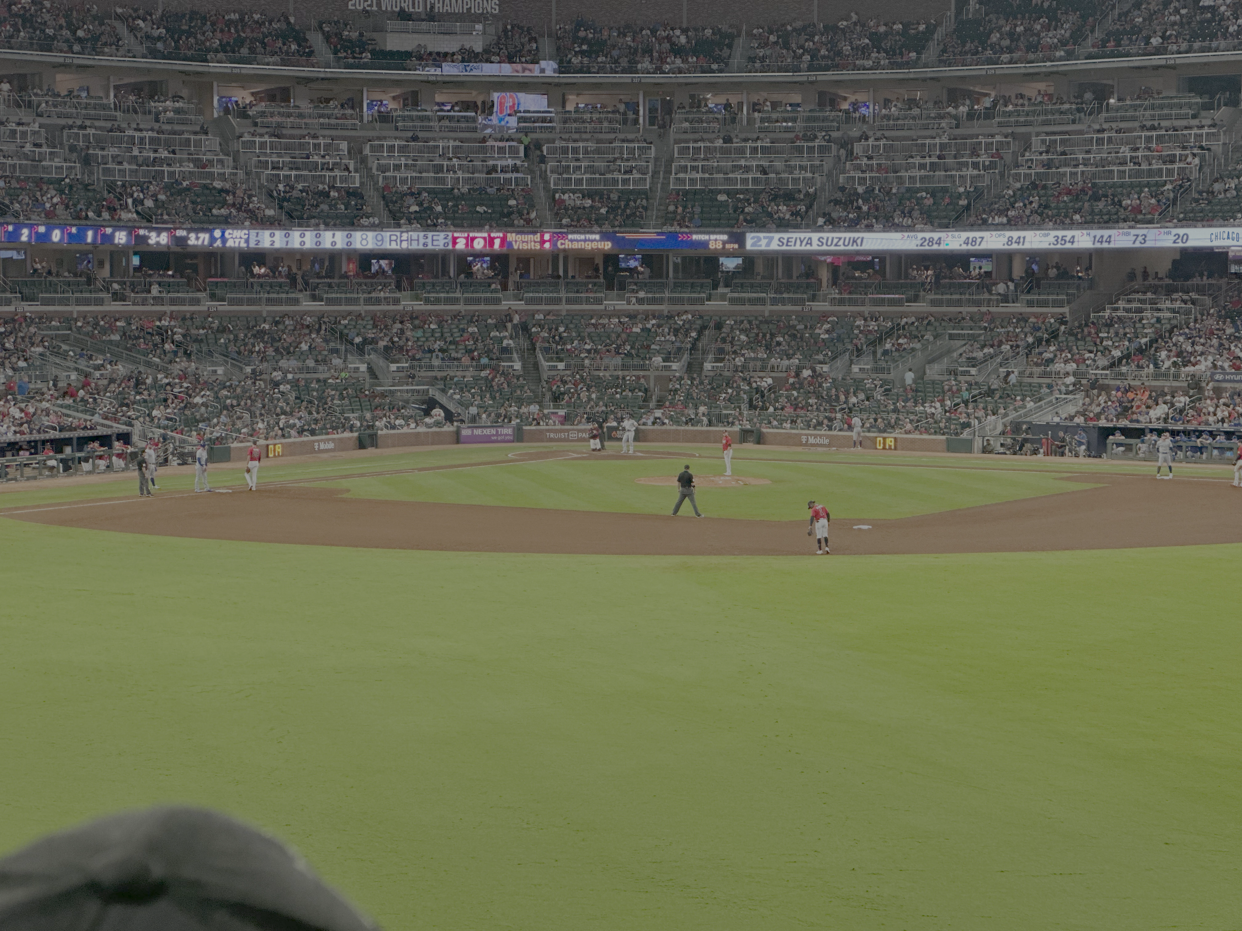 Seats from the outfield where our season seats are